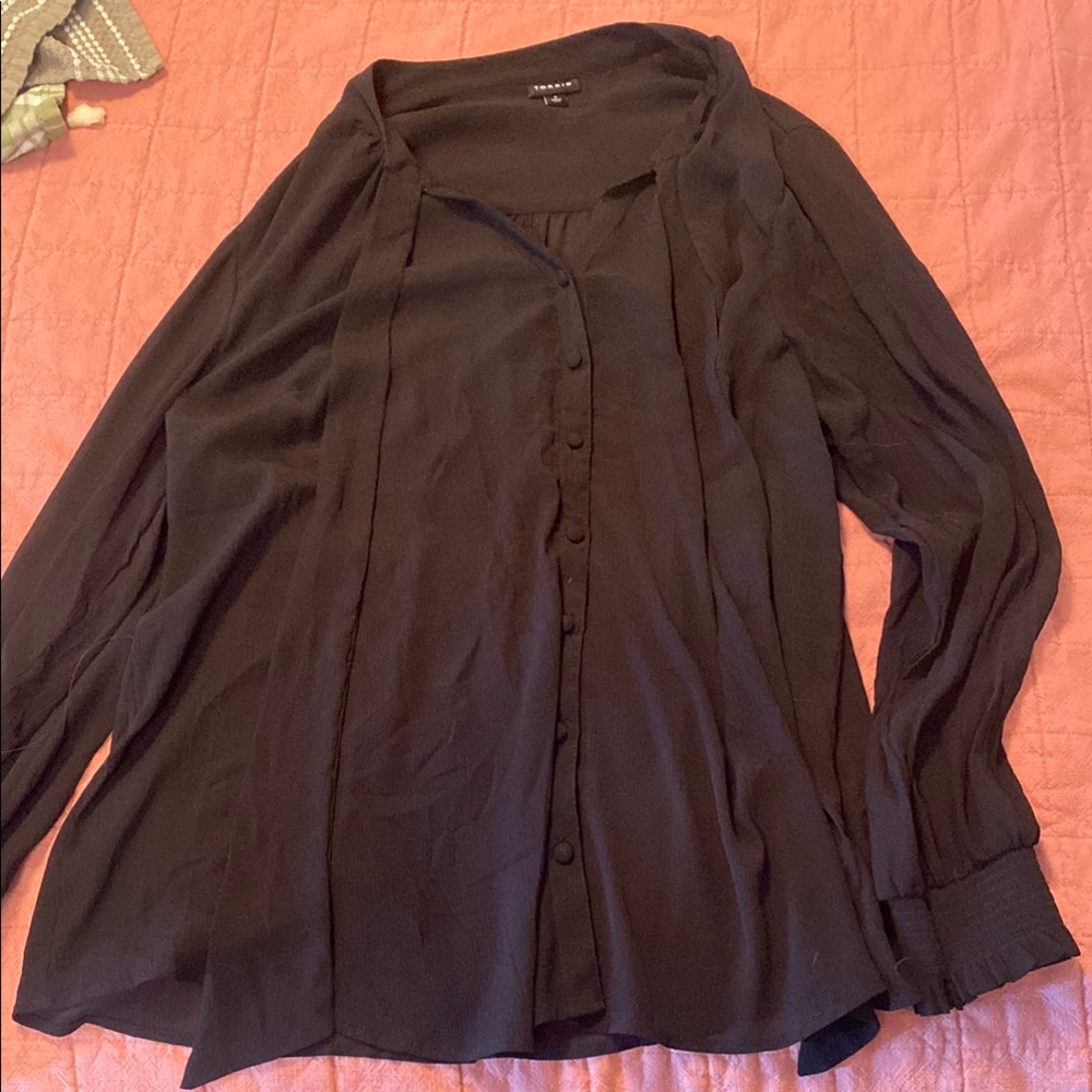 Torrid Sheer Black Blouse